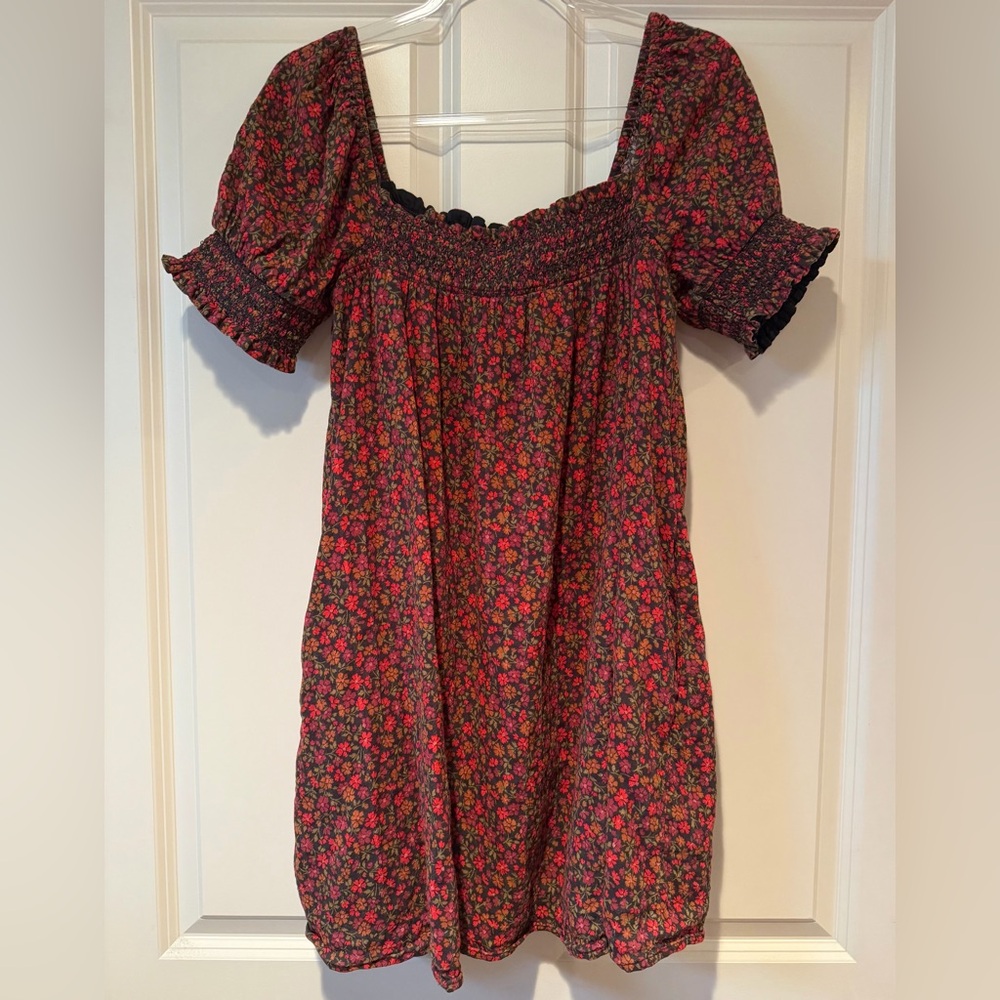 American Eagle Outfitters Red and Black Floral Mini Dress